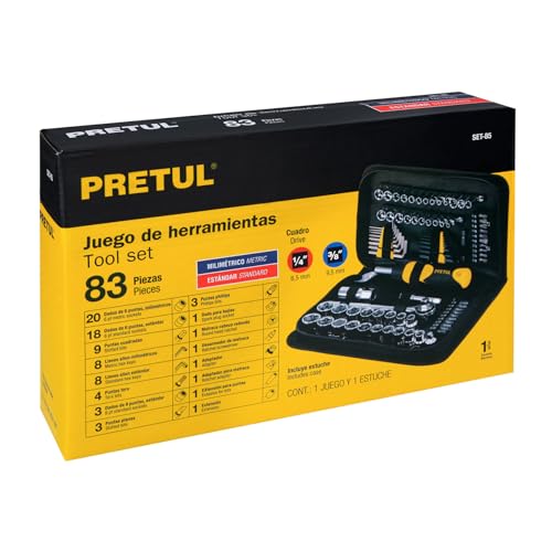 Juego de Herramientas Pretul 83 Piezas para Mecánica