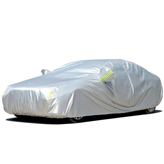 190 ”X 74” X 72 ”CAR COVER Funda para automóvil Protección UV exterior para todo clima, protección básica, cubierta para automóvil de uso general transpirable y a prueba de polvo, polvo y granizo 4.9m