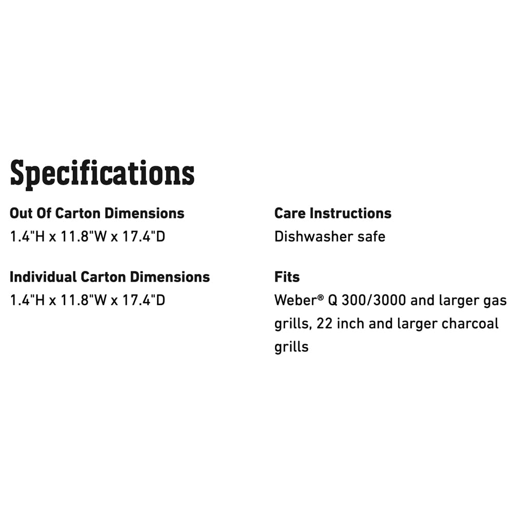 Bandeja Rectangular Weber Acero Inoxidable