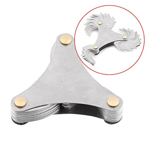 Herramienta de Medición de Paso de Tornillo de Calibre de Rosca de Acero Inoxidable de 51 Piezas (Unidades de EE. UU.)