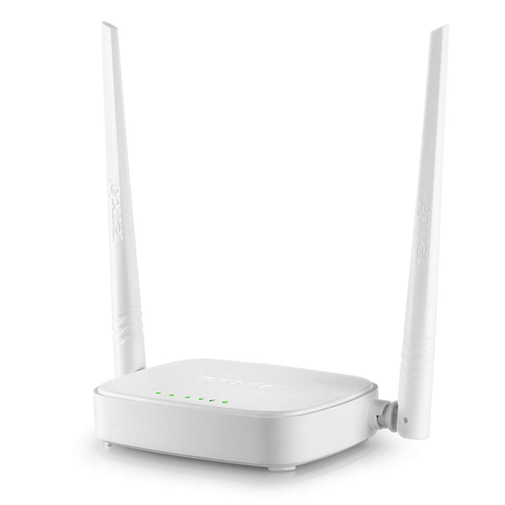 Tenda N301 Router Inalambrico Wi-Fi 300 MBps, 2 Antenas 5dBi, Puertos Fast Ethernet, Puerto USB, Boton WPS, Blanco
