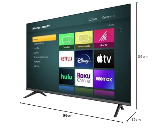 Hisense Television de 40 Pulgadas Serie H Pantalla LED HD Smart Roku TV con HDR HDMI USB Frecuencia de Actualización 60 Hz Funciona com Asistente Google (Reacondicionado)