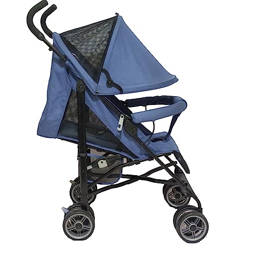 D´Bebé Carriola Aerostar Color Azul- Carriola de bastón con 5 posiciones de respaldo