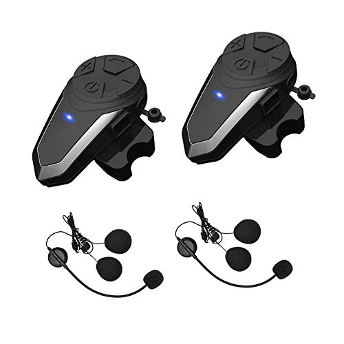 Casco de Motocicleta Yaconob BT-S3NS Negro Impermeable con Intercomunicador Bluetooth y Radio FM
