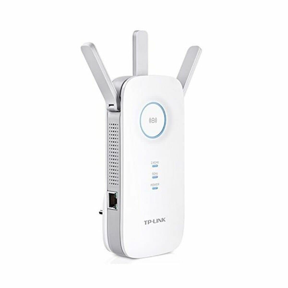 TP-Link RE450 Extensor de Rango de Repetidor WiFi de Banda Dual Universal, 3 Antenas Externas, Puerto Gigabit Ethernet, AC1750, Modo AP Compatible, Blanco