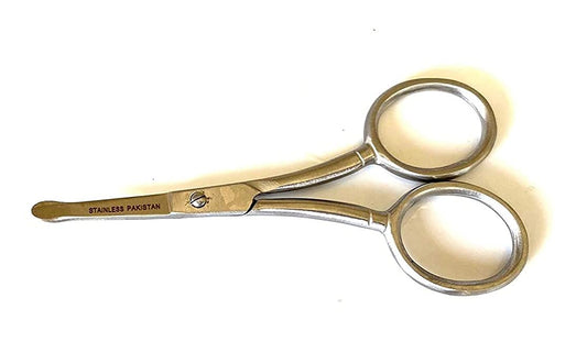 Tijeras Recortadoras de Pelo de Nariz Punta Redonda Curvadas 3.5 Pulgadas