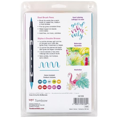 Marcadores Artísticos Doble Pincel Tombow Tropical Brillantes paquete de 10