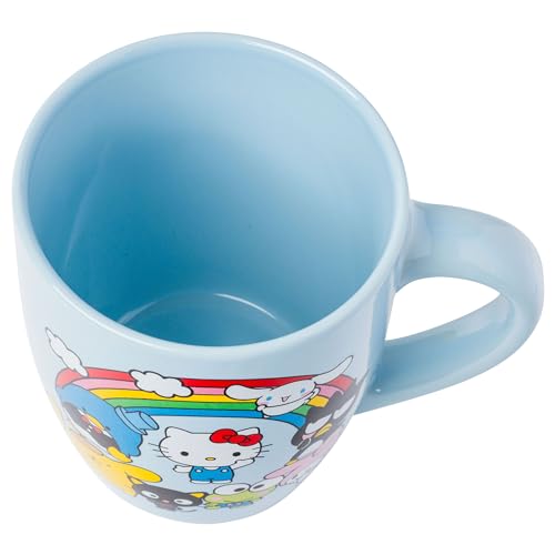 Taza de Cerámica Jumbo Silver Buffalo Arcoíris 25 Onzas Sanrio Hello Kitty y Amigos