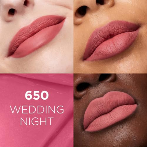 L'Oréal Paris, Infallible Matte Resistance Nudes, Labial Líquido Mate Larga Duración 16hr, Color Intenso con Ácido Hialurónico, Tono Wedding Night 650, 5ml