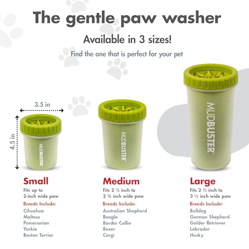 Dexas MudBuster Limpiador portátil para patas de perro, Verde, Pequeño