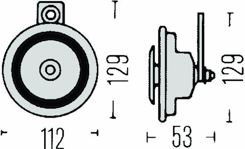 HELLA 002768382 24V 335Hz 105-118dB Tipo de disco Bocina de tono bajo con soporte