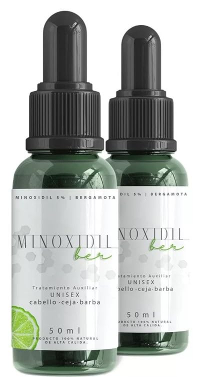 Tratamiento para Barba y Cabello Minoxidil MINOXIDILBER Bergamota Concentrado Set 2 Botellas
