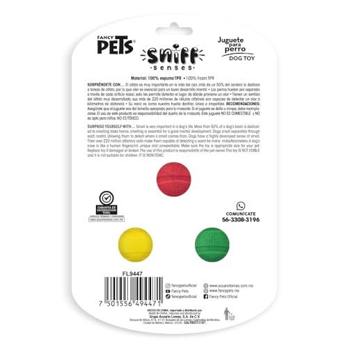 Fancy Pets Pelota Sniff con Aromas Surtidos para Perro 3 Piezas