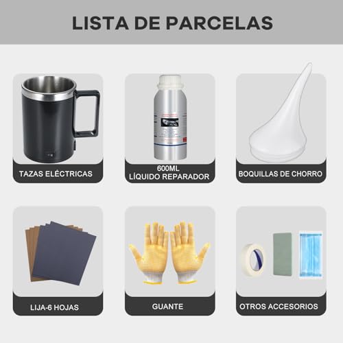 Kit de Restauración de Faros Delanteros de Coche, 600 ml de líquido para reparación de faros amarillento,Renovación de Arañazos de Lente con Vapor para Eliminar Amarilleo Rasguño Oxidación Neblina