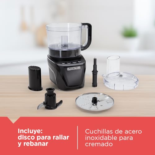Procesador de Alimentos Black+Decker Negro con Disco de Acero Inoxidable y Cremador 850 W
