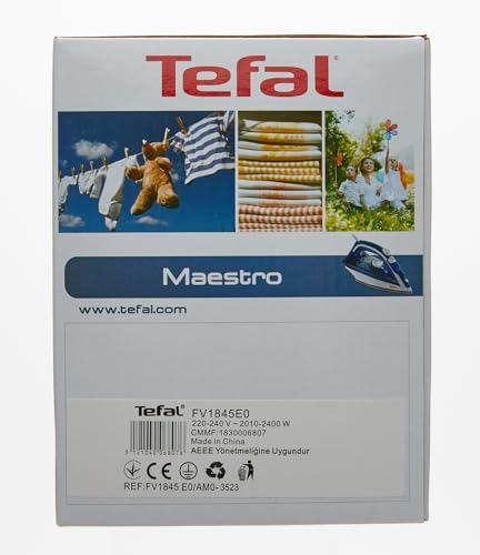 Plancha Tefal Azul Blanco CeramicGlide Vapor-Seco