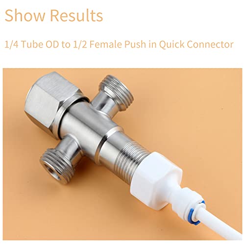 Mumusuki 6pcs 1/4" OD a 1/2" conector rápido hembra para filtro de agua de ósmosis inversa