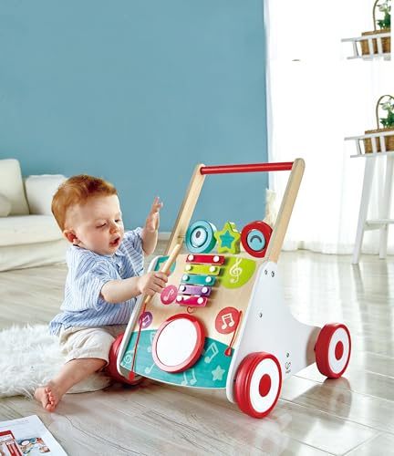 Juguete de Empujar (Arrastre) Caminador de Madera Musical Para Bebes y Niños : Desarrollo Motor y Diversión para Niños Pequeños. E0383