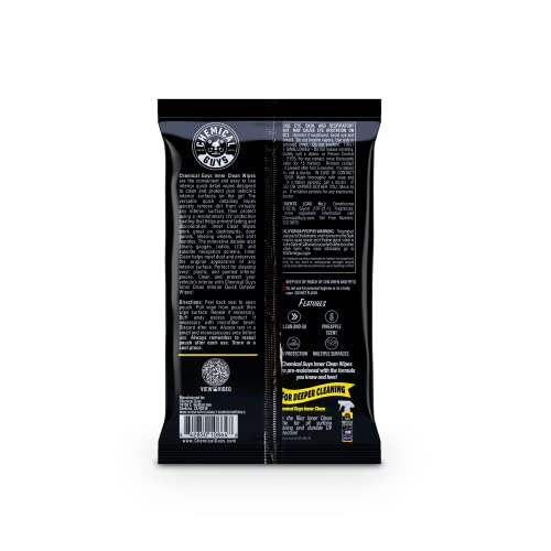 Chemical Guys Paquete Mega 50 Toallitas Detalladoras y Protectoras InnerClean Interior de, seguras para coches, camiones, todoterrenos, motocicletas, vehículos recreativos y más, (50 uds.)