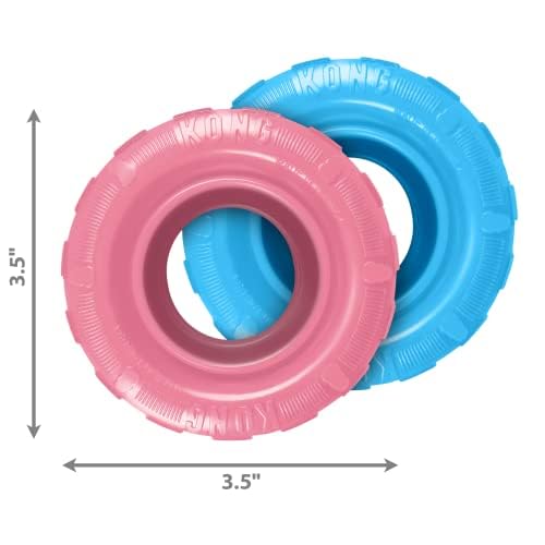Kong Puppy Tires, color Rosa/Azul, Chico