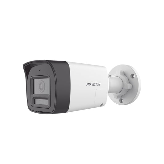 Hikvision Bala TURBOHD 2 Megapixel (1080p) / Lente 2.8 mm / 30 MTS IR EXIR + 20 MTS Luz Blanca/Micrófono y Bocina Integrado/Exterior IP67 / Metal/dWDR