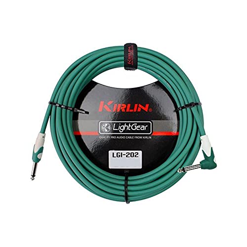 Cable para instrumento Kirlin profesional, 3 metros plug 1/4 escuadra, LGI202 colores (Verde)
