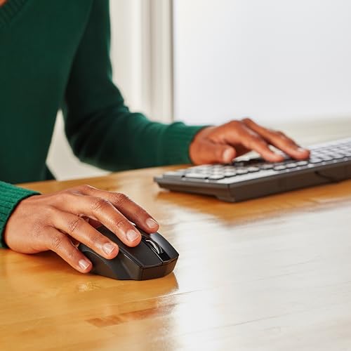 Ratón Ergonómico Inalámbrico Amazon Basics Negro con DPI Ajustable