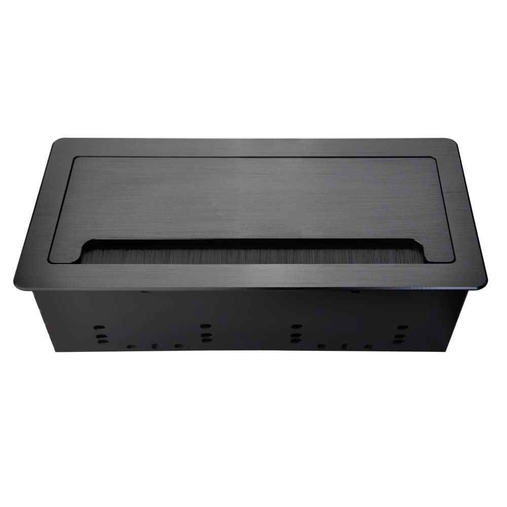 Caja de conectividad con 4 alimentación de CA +2 HDMI+2 audio +2 LAN+1 cargador USB-A +1 cargador USB-C +1 datos USB3.0 con cable de alimentación de 5 pies para sala de conferencias (negro)