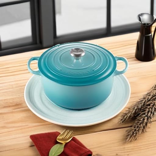 Le Creuset Signature 21177281702430 - Caribe - Caribe - Caribe - Caribe - Caribe - Caribe - Caribe - Cacerola para todo tipo de fuegos e inducción, con tapa