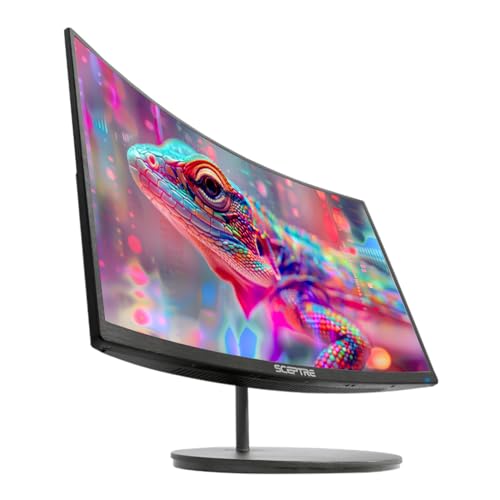 Monitor LED Curvado Sceptre Negro 27 Pulgadas FHD 1080p 75Hz HDMI VGA Altavoces Integrados 2019