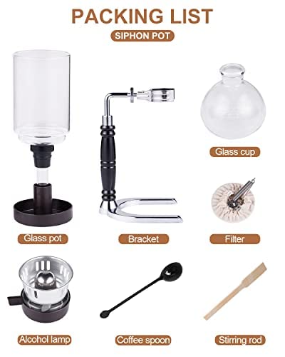 Cafetera de Sifón YUCHENGTECH Vidrio de Mesa 5 Tazas 600 ml