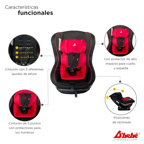 Autoasiento D´BEBÉ Rojo Confort Reclinable para Bebés
