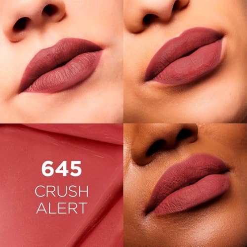 L'Oréal Paris, Infallible Matte Resistance Nudes, Labial Líquido Mate Larga Duración 16hr, Color Intenso con Ácido Hialurónico, Tono Crush Alert 645, 5ml
