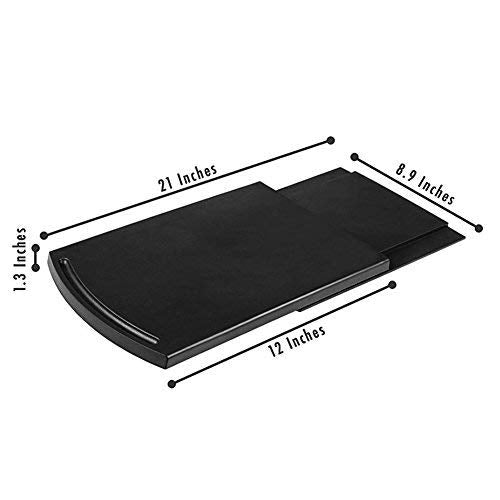 HOSKO Paquete de 2 bandejas deslizantes para cafetera, 12 pulgadas, ABS negra