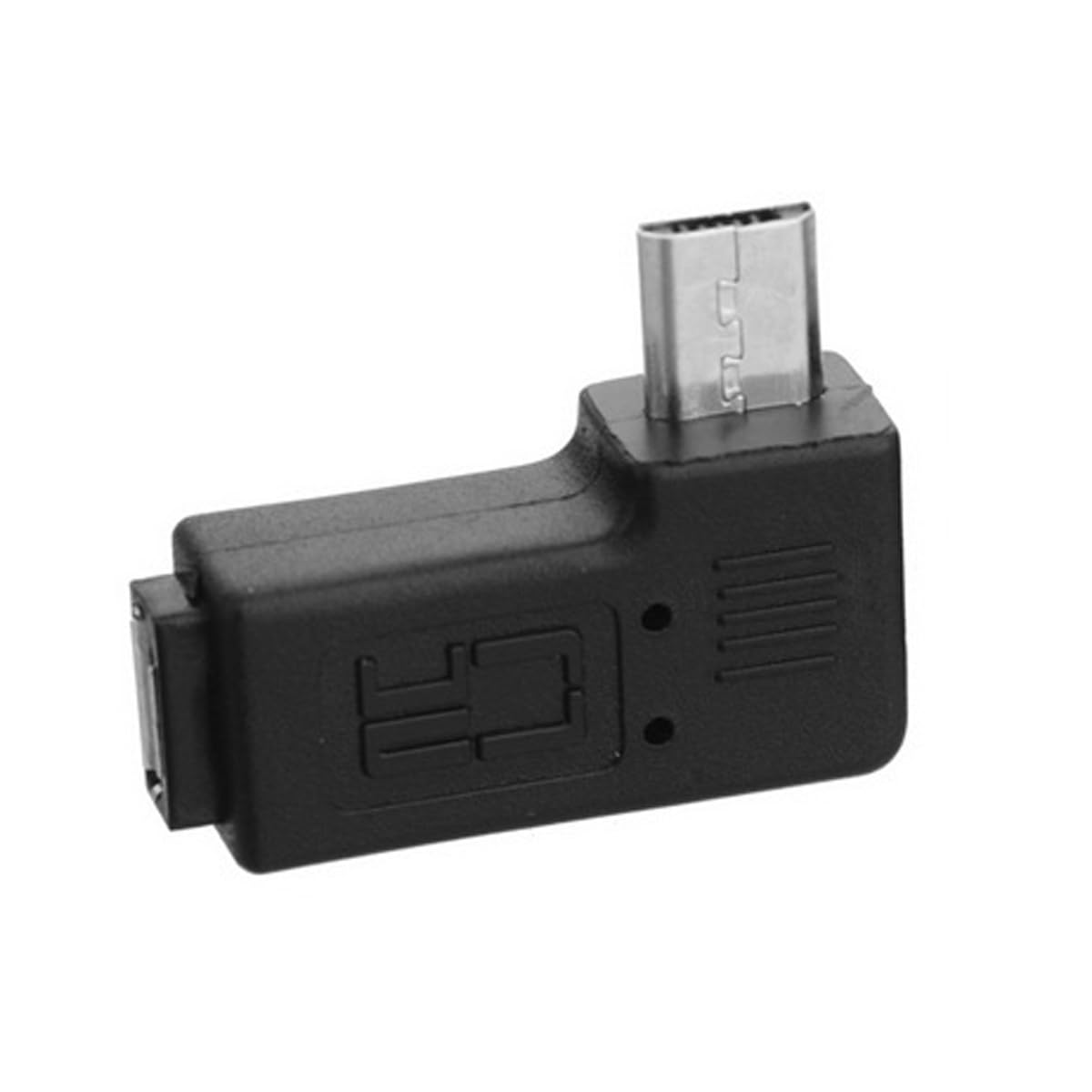 Adaptador Micro USB 5 Pines chenyang Negro Ángulo 90 Grados Paquete de 2 Piezas