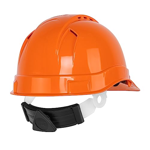 Casco de Seguridad Truper Naranja Ventilado Diseño Cómodo y Ligero Ajuste de Matraca