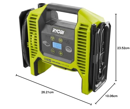 Ryobi ONE+ P747 - Inflador y desinflador de doble función de 18 voltios, solo herramienta (paquete mayorista, no minorista)