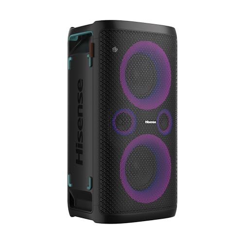 Hisense Party Rocker One,Ultimate - Altavoz inalámbrico para Fiesta Exterior e Interior con subwoofer, 2.0 CH, 300 W, IPX4 Impermeable, batería de Larga duración, Bluetooth5.0, Modo DJ y Karaoke