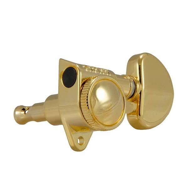 Grover 502G ROTO-GRIP - Juego de afinadores de guitarra rotomática, juego de afinación 3+3 18:1, teclas de afinación doradas, botón de riñón, tonebird Dunlop, paquete de tela pulida, cabezales de