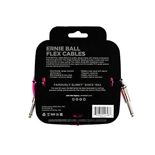 Cable para Instrumentos Ernie Ball Rosado 3m Recto