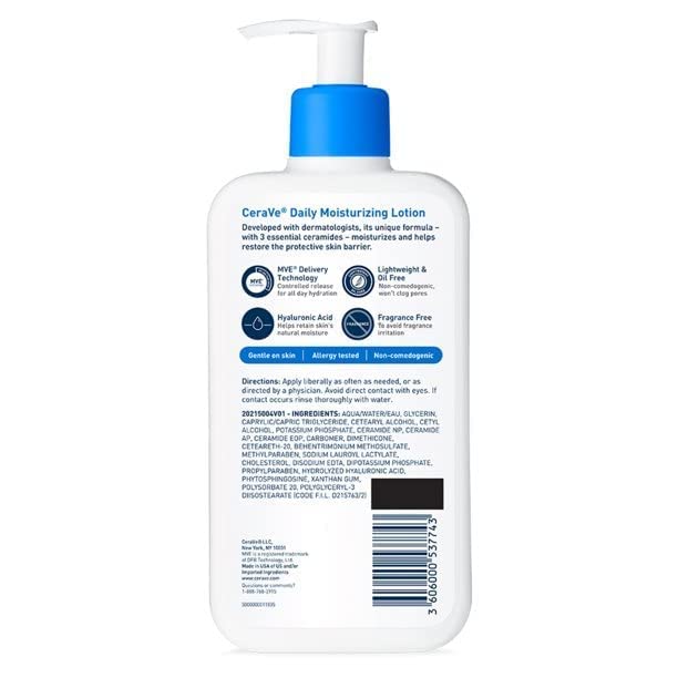 CeraVe - Loción hidratante diaria, 12 oz (paquete de 2)