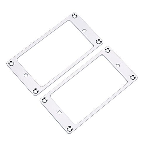 2 anillos de montaje de marco de pastilla Humbucker de metal, piezas de repuesto para guitarras el¨¦ctricas (plata)
