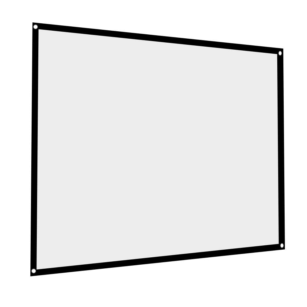 S erounder Pantalla de portátil de 60-100 Pulgadas, Pantalla de proyección de poliéster sin Arrugas HD 4: 3 Plegable con ángulo de visión Visual para Cine en Interiores y