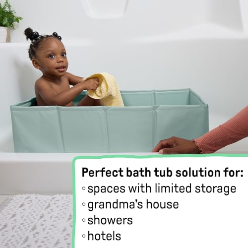 Ingenuity TuckAway - Tina de baño, bañera portátil para bebé, unisex, impermeable, con tapón de vaciado, a partir de 12 meses