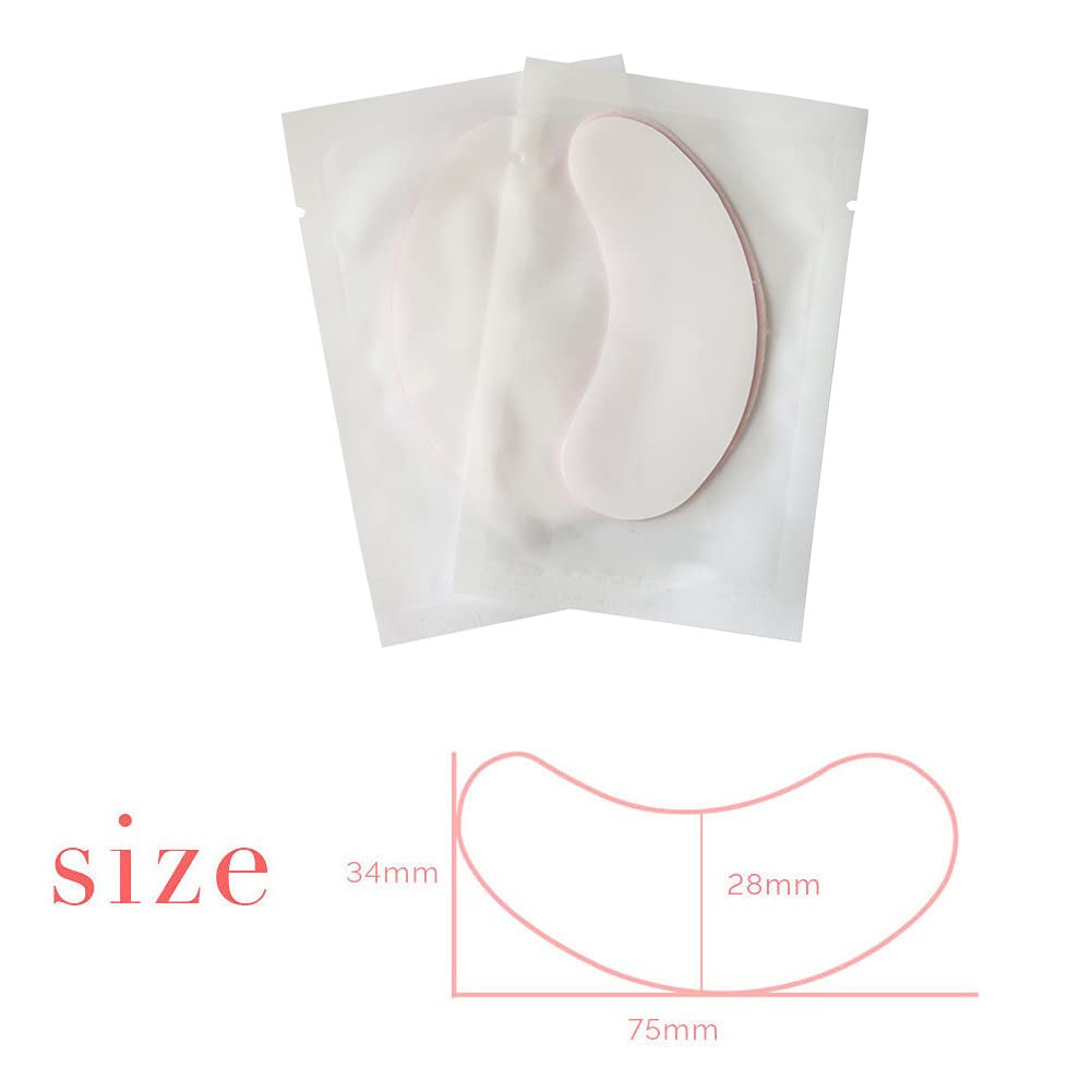 100 Pairs Eye Gel Patches Lint Free Under Eye Pads Eyelash Extensions Premium Eyes Mask Lash Extension Cosmetic Tool Kit, Clear/Pink