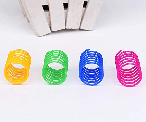 MICOKA - Muelles de muelle para gato (60 unidades), diseño de gato y gatitos en espiral para golpear, morder, caza y juego saludable activo (color al azar)