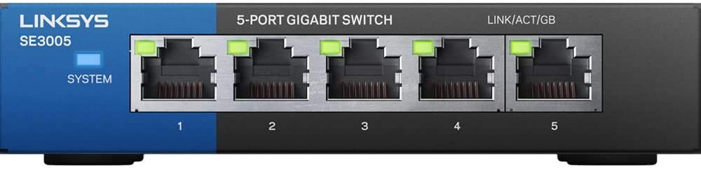 Linksys SWTLNK880 Switch, Negro, 5, 10/100/1000 Base-T(X)