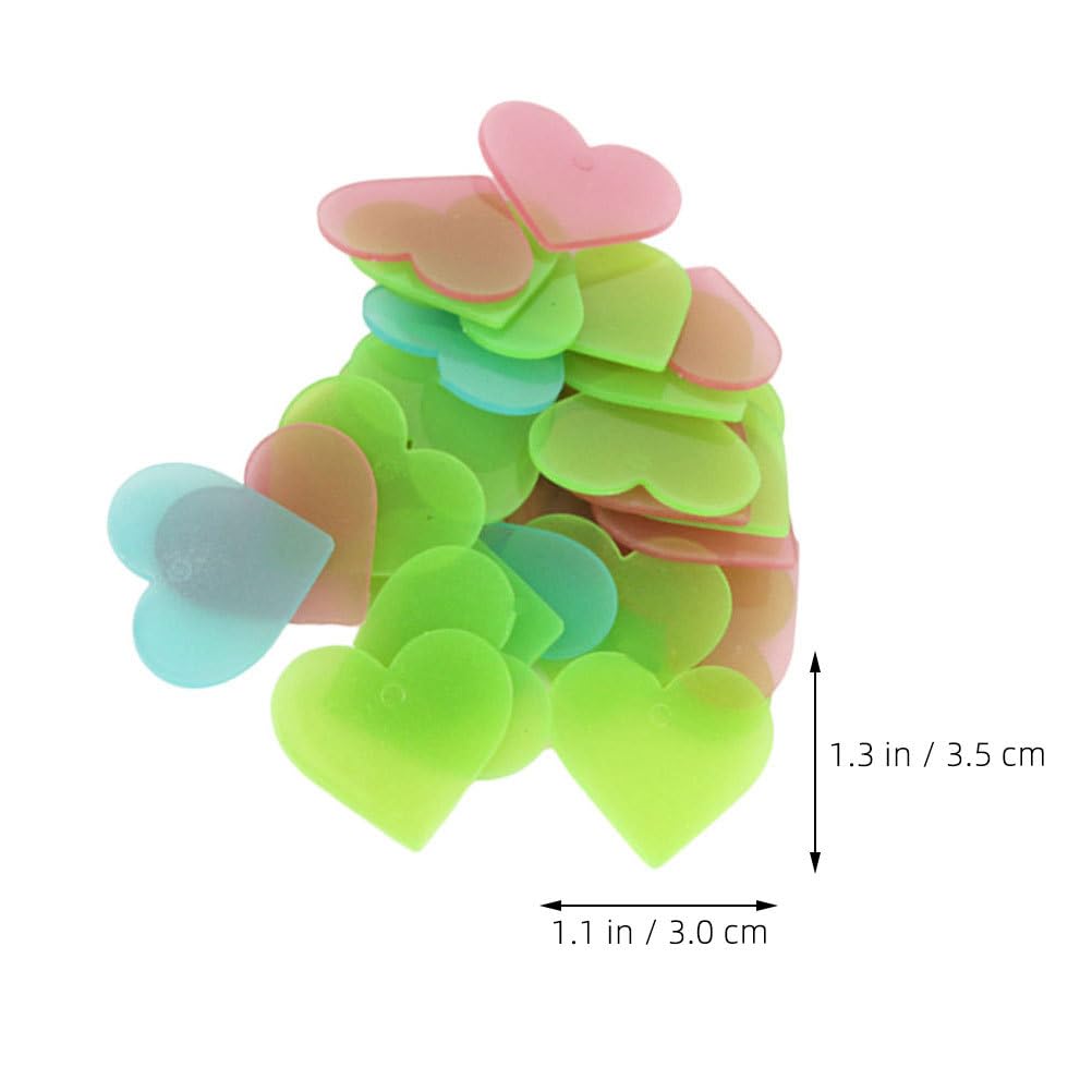 Toyandona - 200 pegatinas de pared con forma de corazón que brillan en la oscuridad, luminosas fluorescentes y extraíbles, para decoración de la habitación de los niños, guarderías, dormitorios