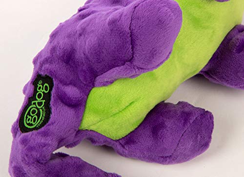goDog Action Plush Lizard - Juguete Animado para Perro chirriante, tecnología de protección para Masticar, Color Morado, Talla única