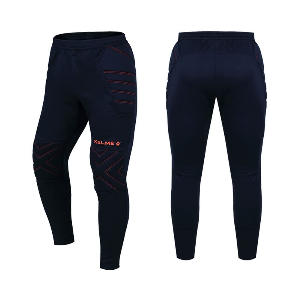 KELME Pantalones de fútbol Goalkeeper Pro con protecciones para niños - Azul oscuro, 8 años